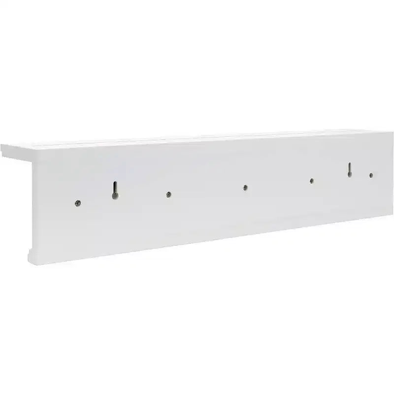 Mensole da Parete Fluttuanti Kian 61x10 cm con 5 Ganci Bianche: Espositore Integrato, MDF, Accessori in Metallo