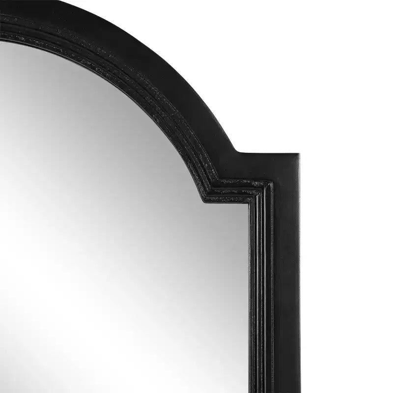 Specchio da parete Ohara Arch nero, 45,7x76,2 cm: Stile tradizionale, parte superiore arrotondata, montaggio a parete