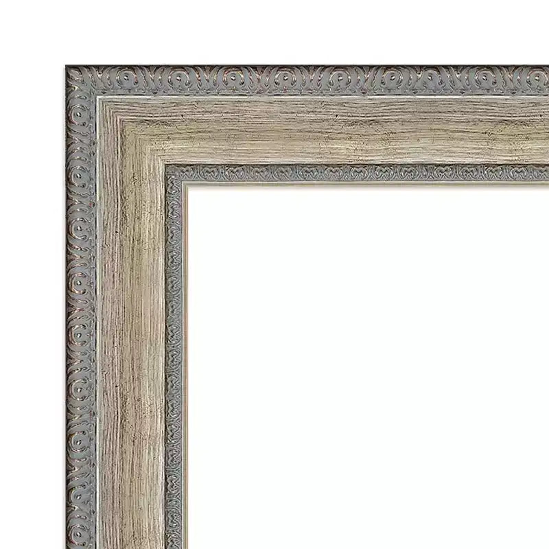 Specchio da parete per bagno in legno non smussato Fleur Silver, 41"x29": Design rettangolare moderno, a parete, ferramenta inclusa