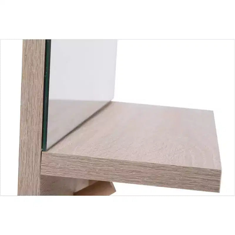 Specchio decorativo Alva da 40 cm con mensola e 4 pomelli appendiabiti: rettangolare moderno, senza montaggio, cornice in legno, da parete