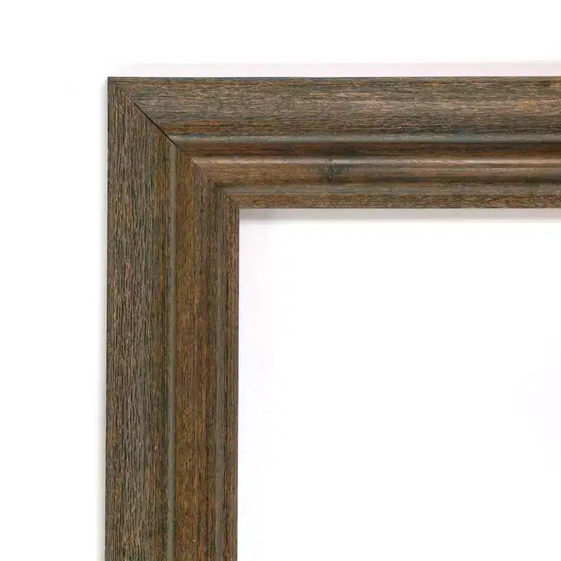 Specchio da parete/terra da 27"x63" non smussato, a figura intera: Marrone rustico, cornice in legno, opzione per montaggio a parete