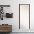 Specchio da parete/terra da 27"x63" non smussato, a figura intera: Marrone rustico, cornice in legno, opzione per montaggio a parete