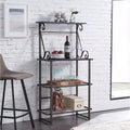 Kings Brand Furniture Covington Metal Kitchen Shelves Bakers Rack Microwave Stand, Pewter