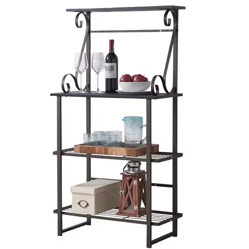 Covington Scaffale da cucina in metallo, porta-microonde, peltro