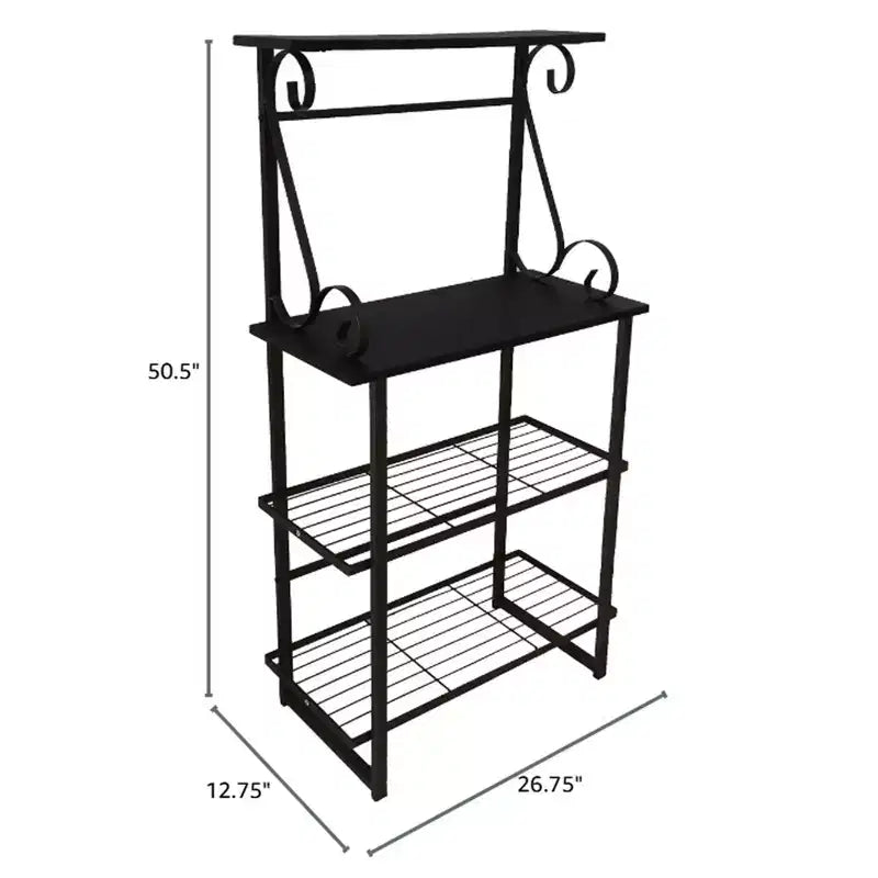 Covington Scaffale da cucina in metallo, porta-microonde, peltro