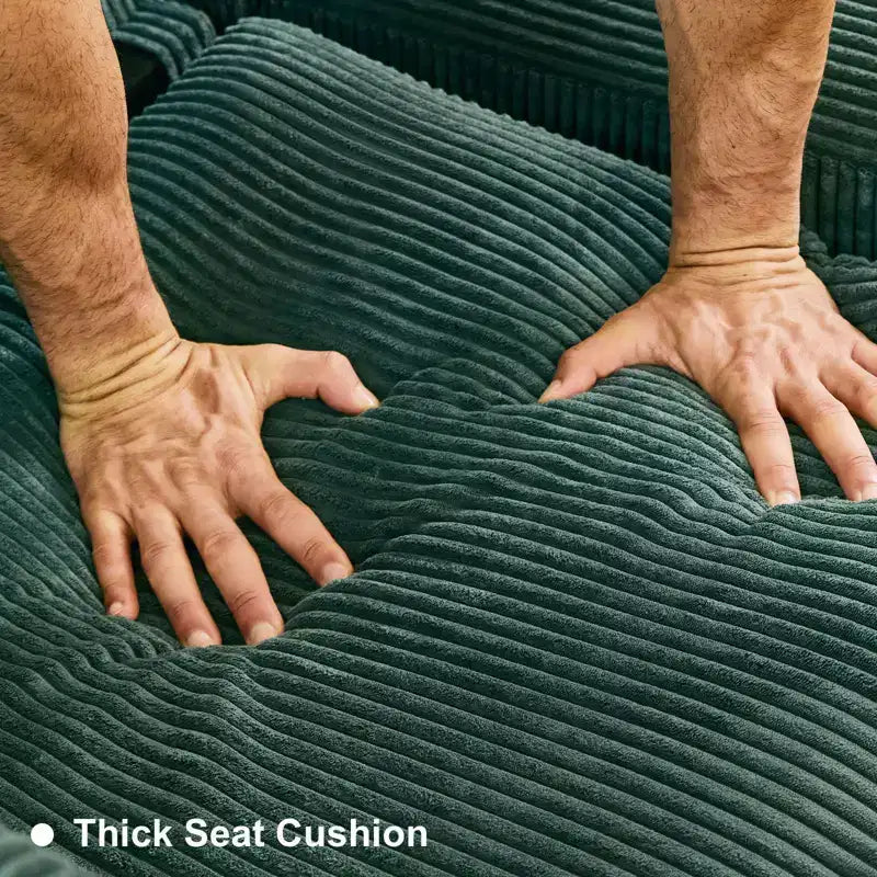 Divano Letto Sezionale Modulare con Pouf Contenitore, Divano Sezionale di Lusso in Velluto a Coste con Chaise Lunga, Divano Sezionale Moderno Convertibile per Soggiorno