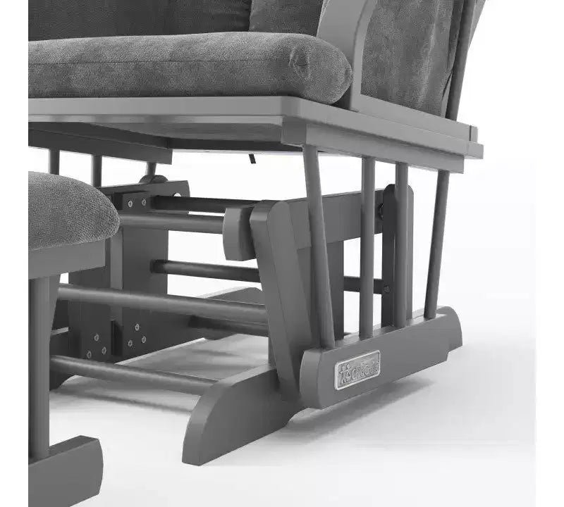 Comoda Sedia a Dondolo con Poggiapiedi, Cuscini Imbottiti con Comode Tasche Portaoggetti, Base e Struttura in Legno Massiccio