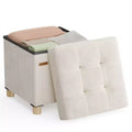 SONGMICS Small Storage Ottoman,Folding Ottoman Cube,15 x 15 x 15.7 Inches,Footstool,Footrest,9.8 Gal. (37 L),Velvet Surface