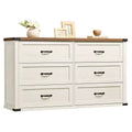 VASAGLE LIRY Collection - 6-Drawer Dresser,54-Inch Wide Modern Farmhouse Chest of Drawers with Metal Handles,TV Stand,Anti-Tipping