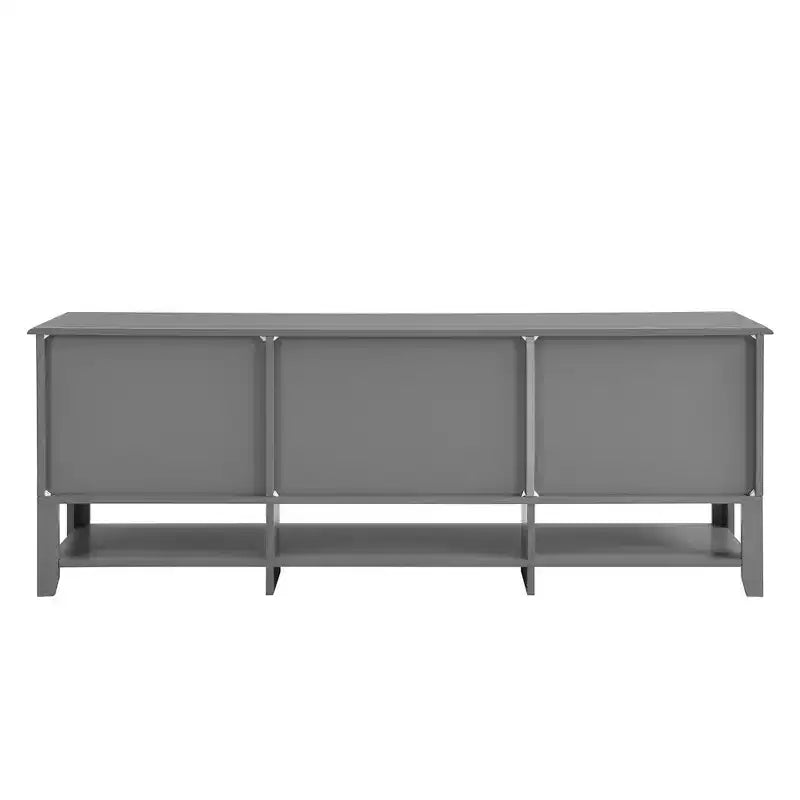 Mobile TV moderno da 59" per TV da 60", consolle multimediale in MDF grigio con vani portaoggetti multifunzionali e ante magnetiche silenziose