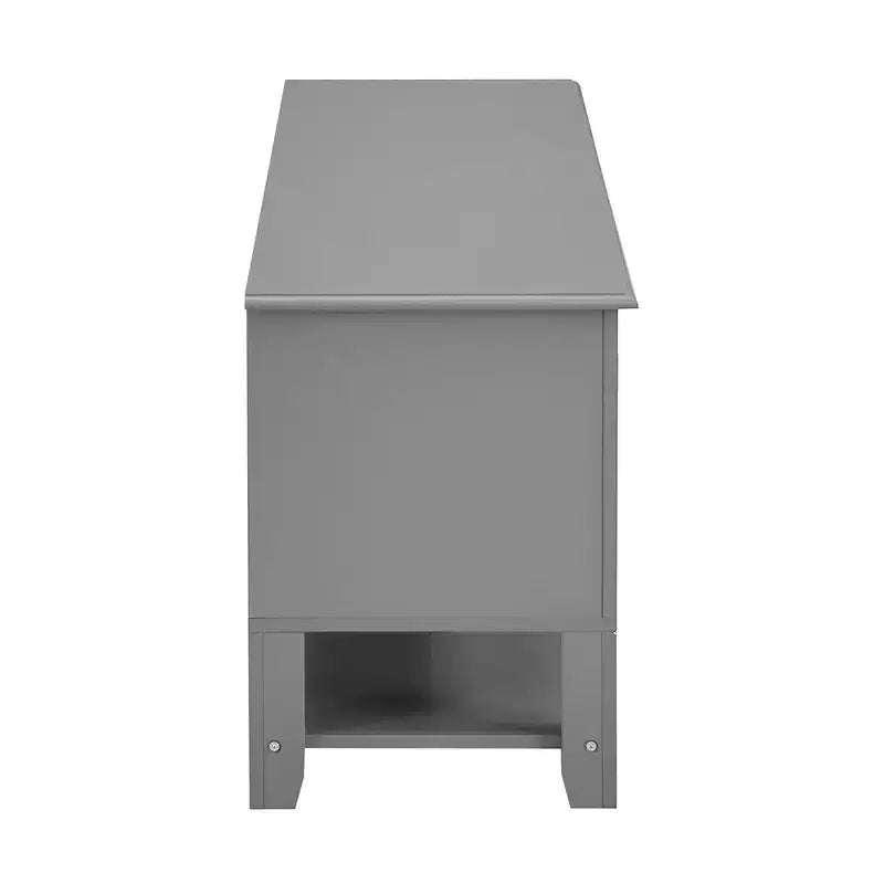 Mobile TV moderno da 59" per TV da 60", consolle multimediale in MDF grigio con vani portaoggetti multifunzionali e ante magnetiche silenziose