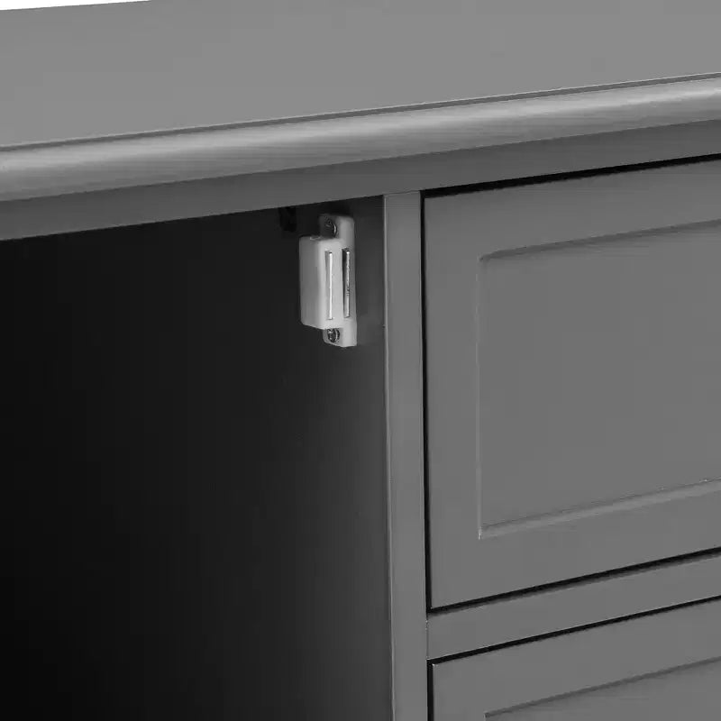 Mobile TV moderno da 59" per TV da 60", consolle multimediale in MDF grigio con vani portaoggetti multifunzionali e ante magnetiche silenziose