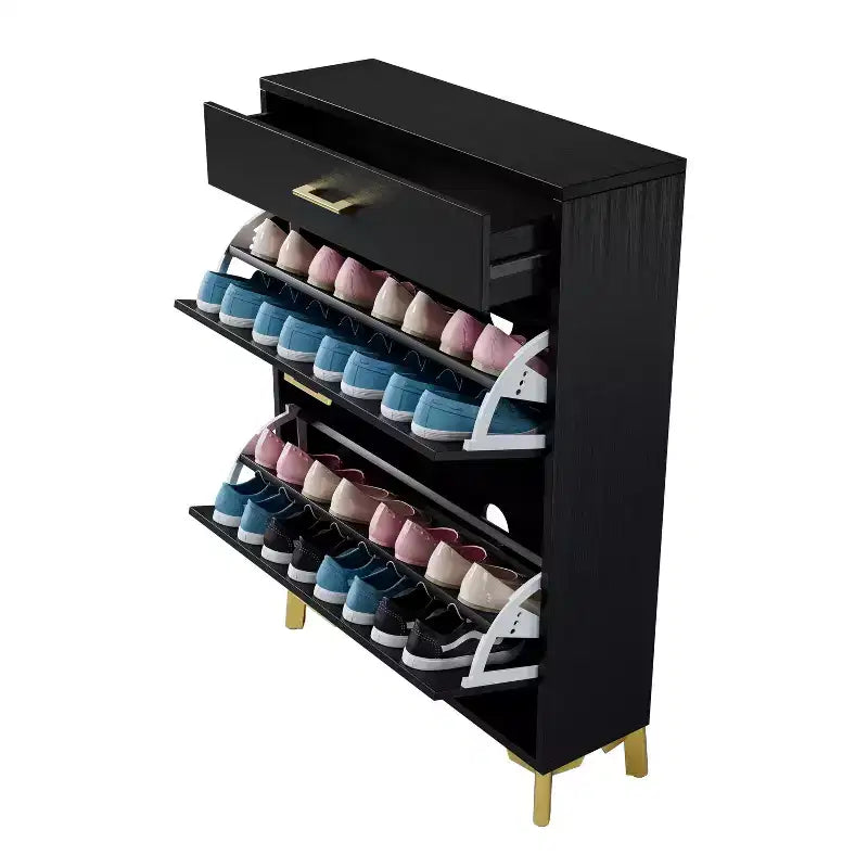Scarpiera Autoportante Nascosta con 2 Cassetti a Ribalta, Scarpiera Multicolore, Organizzatore di Scarpe Versatile per Ingresso, Porta o Corridoio