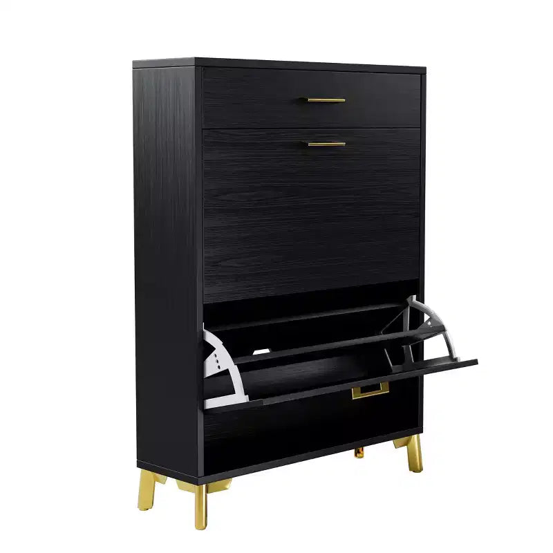 Scarpiera Autoportante Nascosta con 2 Cassetti a Ribalta, Scarpiera Multicolore, Organizzatore di Scarpe Versatile per Ingresso, Porta o Corridoio