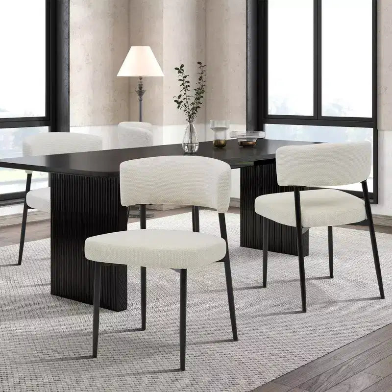 Okak Sedie da Pranzo Set di 4 con Robusto Telaio in Metallo, Sedie da Pranzo Moderne con Schienale Curvo, Sedie Senza Braccioli per Sala da Pranzo