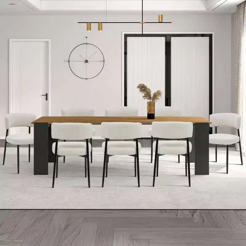 Okak Sedie da Pranzo Set di 4 con Robusto Telaio in Metallo, Sedie da Pranzo Moderne con Schienale Curvo, Sedie Senza Braccioli per Sala da Pranzo