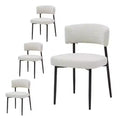 Okak Dining Room Chairs Set of 4 with Sturdy Metal Frame, Modern Dining Chairs with Curved Backrest, Armless Chairs for Dining Room