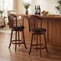 Set di 2/4 sgabelli girevoli da bar, sgabelli da bancone da 63,5 cm con schienale, telaio in legno marrone