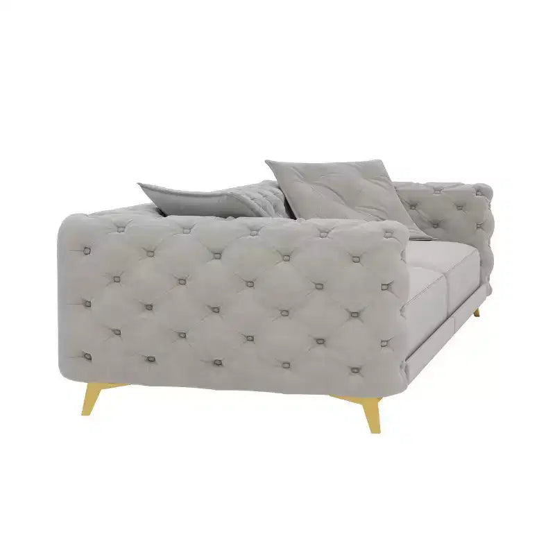 Moderno divano letto matrimoniale convertibile con pouf mobile, divano letto estraibile in velluto con seduta profonda per soggiorno o camera degli ospiti