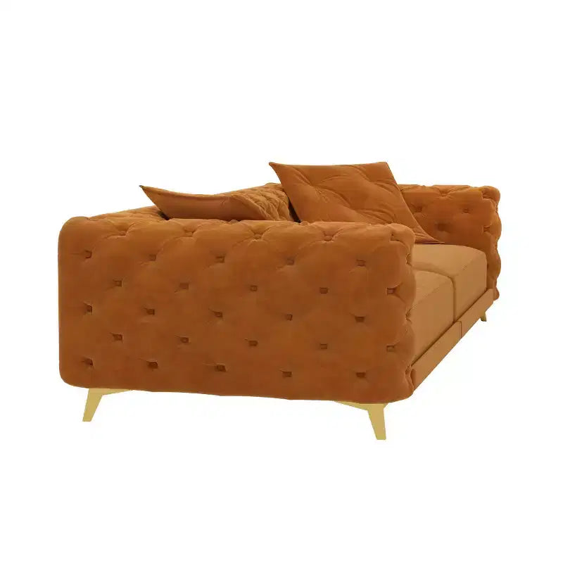 Moderno divano letto matrimoniale convertibile con pouf mobile, divano letto estraibile in velluto con seduta profonda per soggiorno o camera degli ospiti