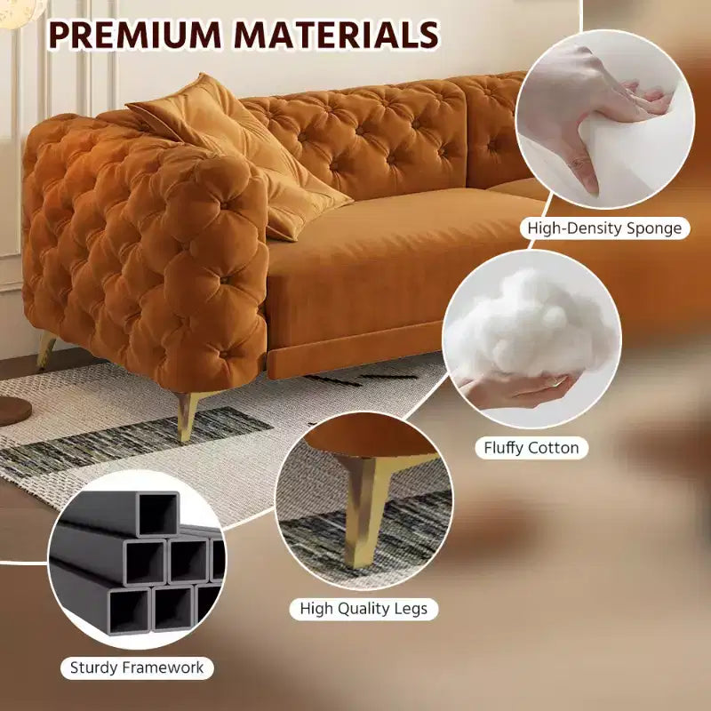 Moderno divano letto matrimoniale convertibile con pouf mobile, divano letto estraibile in velluto con seduta profonda per soggiorno o camera degli ospiti