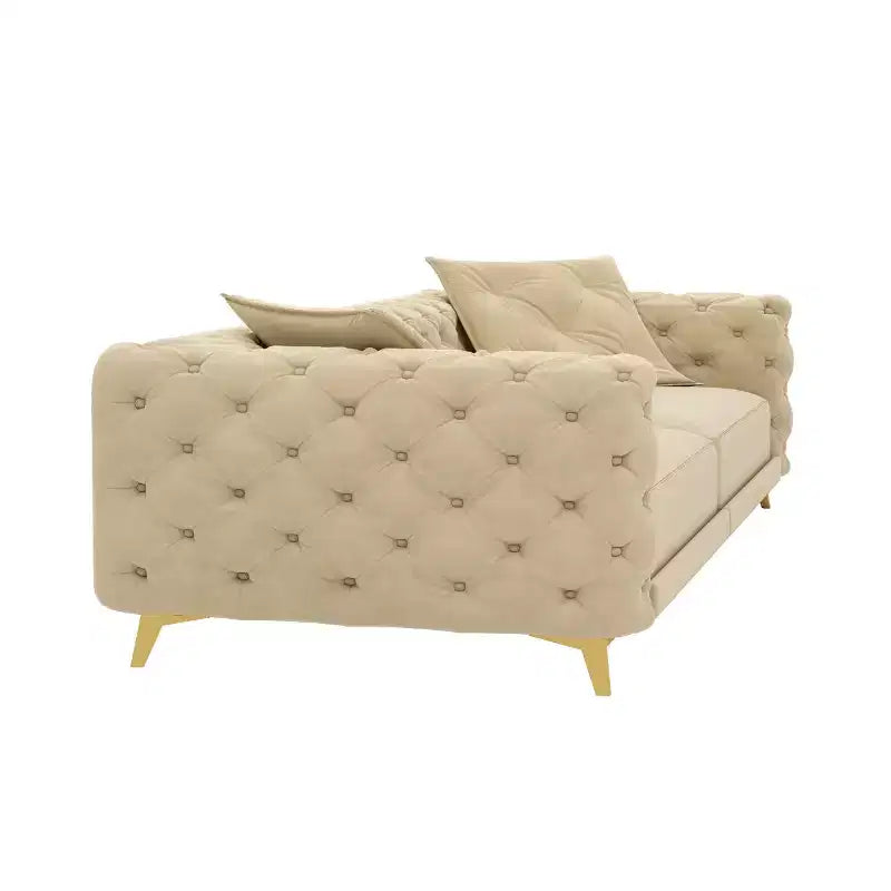 Moderno divano letto matrimoniale convertibile con pouf mobile, divano letto estraibile in velluto con seduta profonda per soggiorno o camera degli ospiti