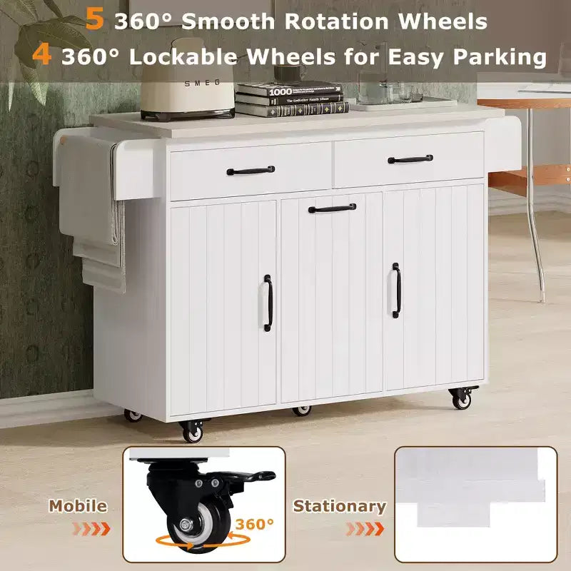 Carrello da cucina sumyeg con vano per pattumiera, anta a ribalta, portaspezie, portasciugamani e cassetto, carrello su ruote con ripiano regolabile per cucina
