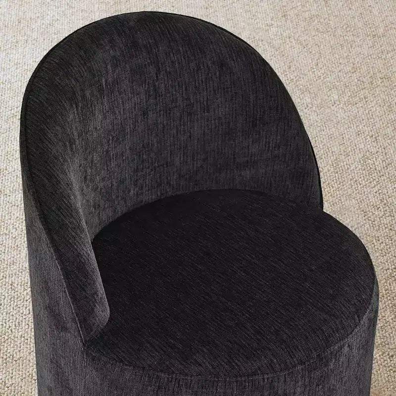 Set tavolo da pranzo per 6, tavolo ovale da 79" e sedie a botte senza braccioli in tessuto ciniglia con ruote, perfette per le cucine