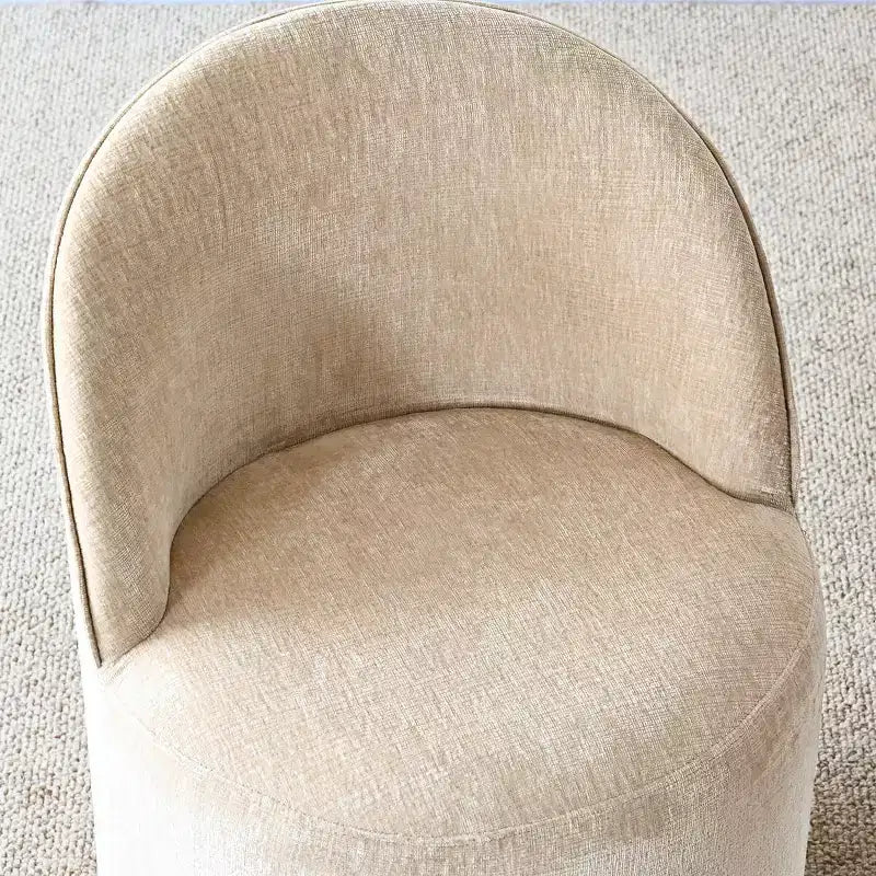 Set tavolo da pranzo per 6, tavolo ovale da 79" e sedie a botte senza braccioli in tessuto ciniglia con ruote, perfette per le cucine