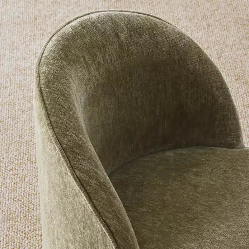 Set tavolo da pranzo per 6, tavolo ovale da 79" e sedie a botte senza braccioli in tessuto ciniglia con ruote, perfette per le cucine