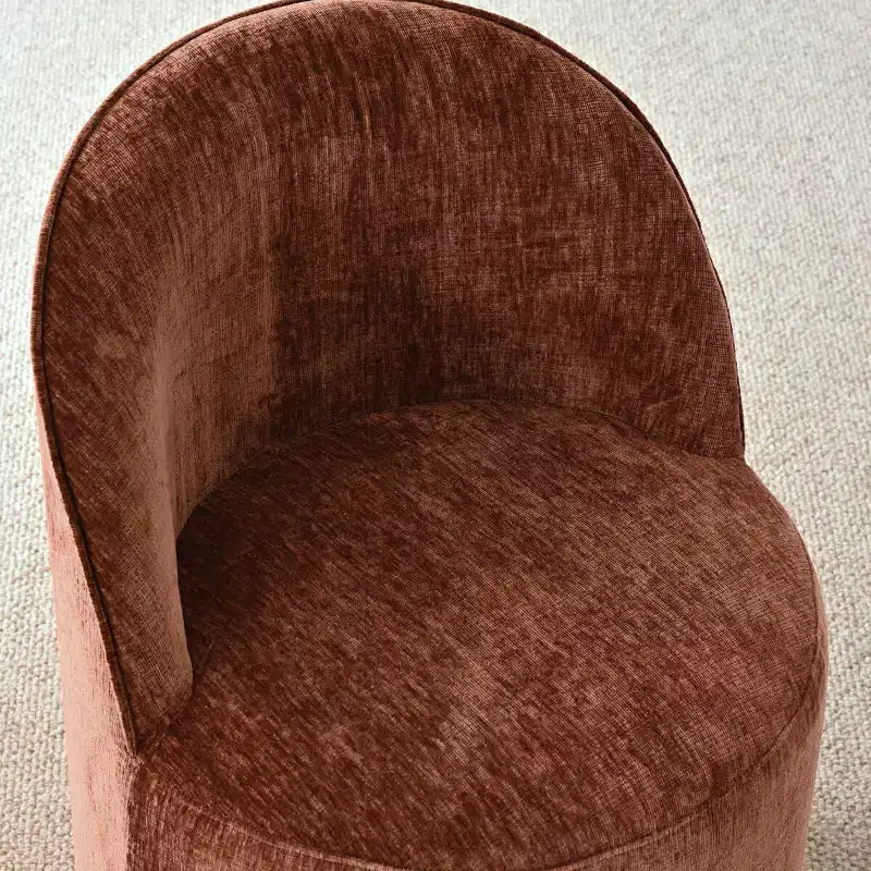 Set tavolo da pranzo per 6, tavolo ovale da 79" e sedie a botte senza braccioli in tessuto ciniglia con ruote, perfette per le cucine