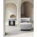 Manhattan Comfort Set of 2 Bartow Modern Woven Fabric Upholstered Accent Chairs Ivory/Black