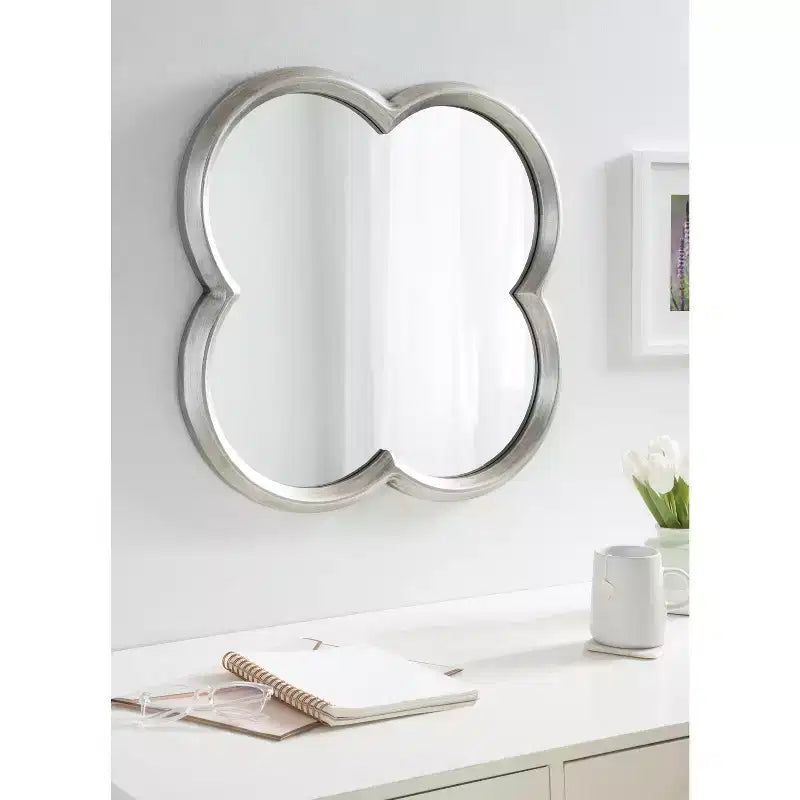 Specchio Krisi Scalloped MDF Scallop, 28x28, Argento