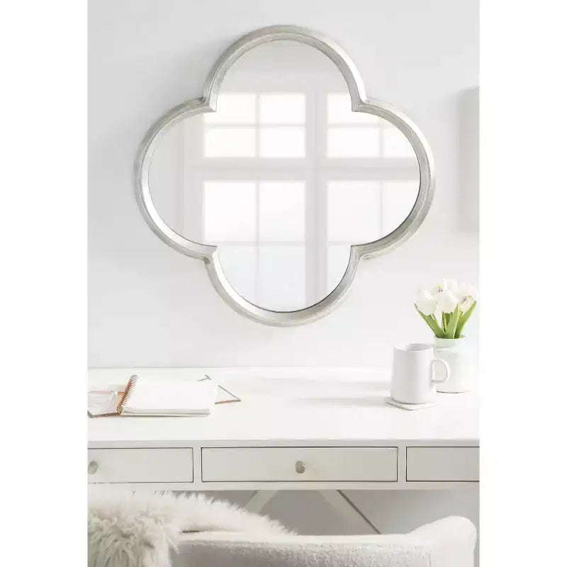 Specchio Krisi Scalloped MDF Scallop, 28x28, Argento