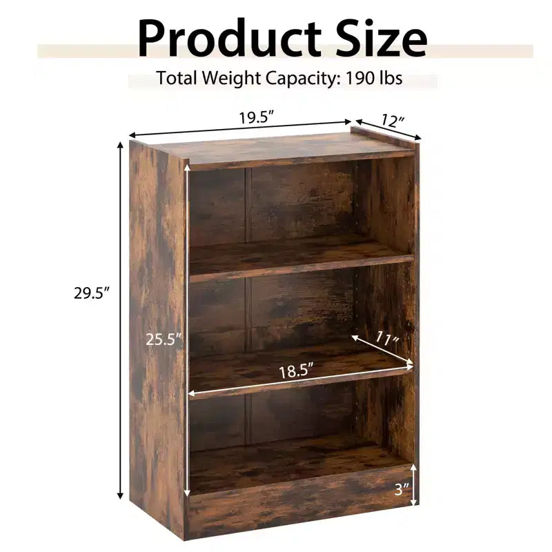 2 Librerie a 3 Ripiani, Espositore Aperto Multiuso con Ripiani Regolabili Bianco/Nero/Marrone