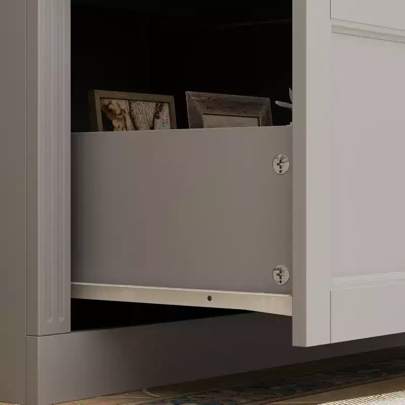 47,2W Organizzatore Vetrina con Ante in Vetro Dispensa Organizer Grigio