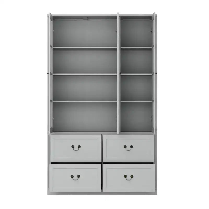 47,2W Organizzatore Vetrina con Ante in Vetro Dispensa Organizer Grigio