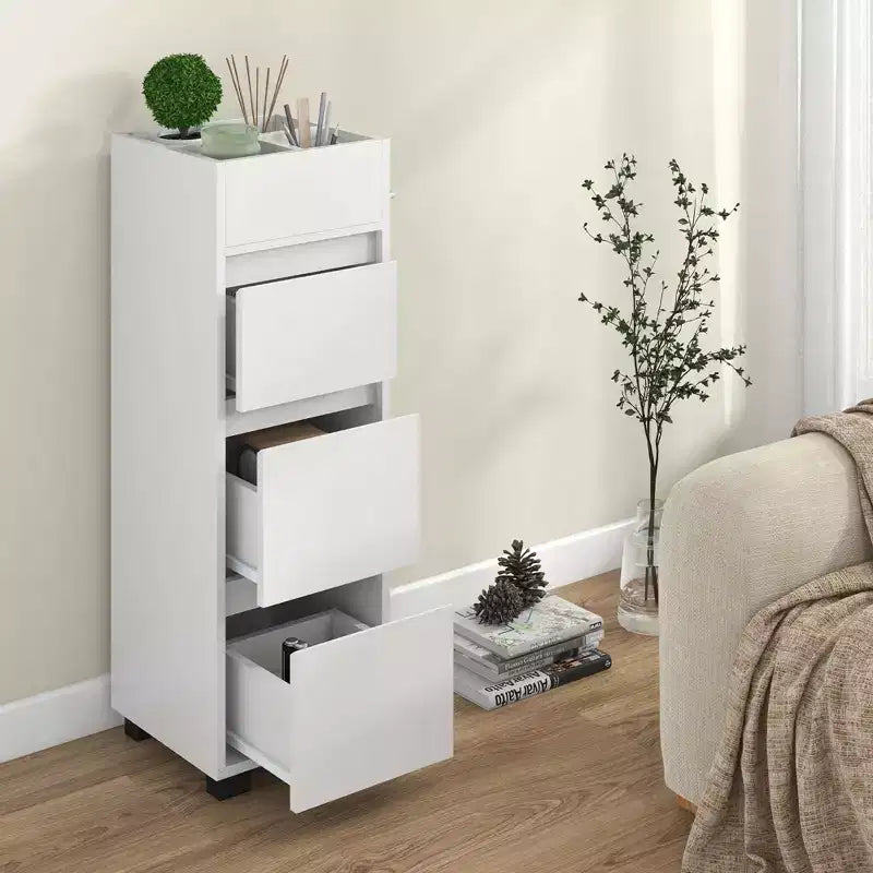 Mobiletto da Bagno con 3 Cassetti 4 Scomparti Disponibile su 2 Lati Portasciugamani Bianco