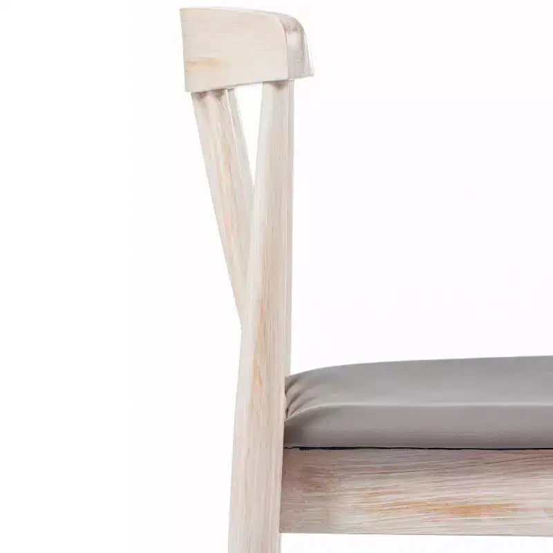 Sedia da pranzo Chester in legno massello di grado commerciale con schienale a doghe e sedile in vinile
