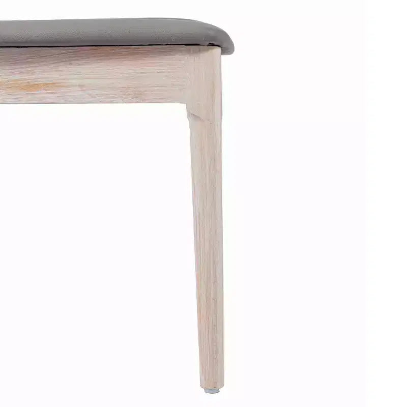 Sedia da pranzo Chester in legno massello di grado commerciale con schienale a doghe e sedile in vinile