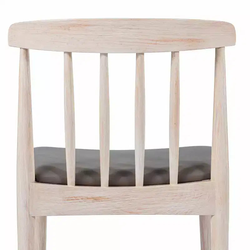 Sedia da pranzo Chester in legno massello di grado commerciale con schienale a doghe e sedile in vinile