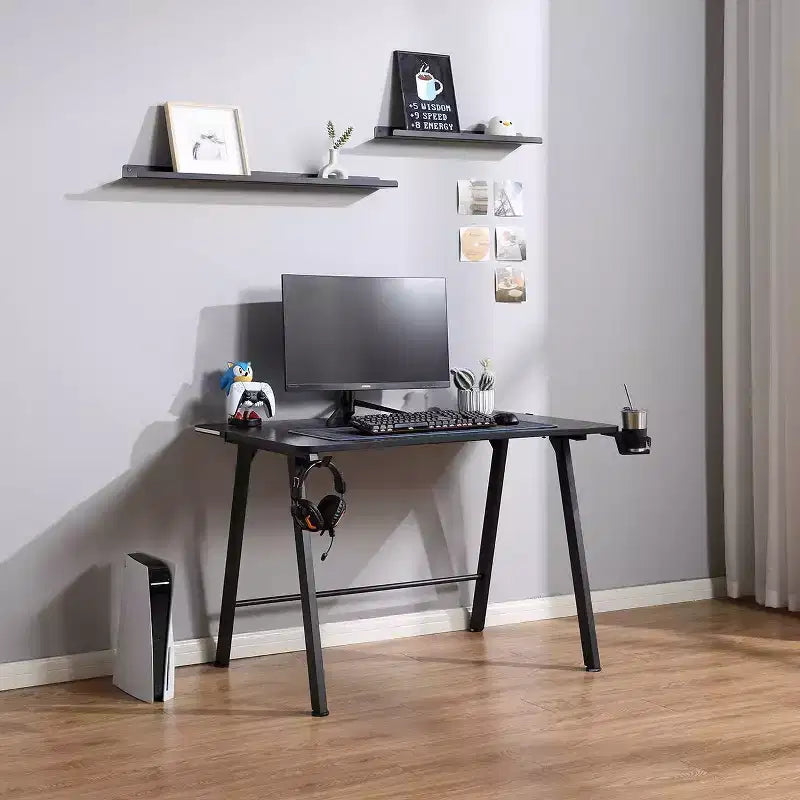 Scrivania da Gaming con Luci a LED e Supporto per Cuffie