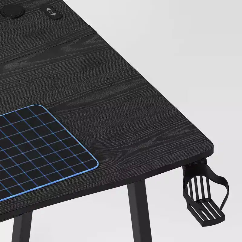 Scrivania da Gaming con Luci a LED e Supporto per Cuffie