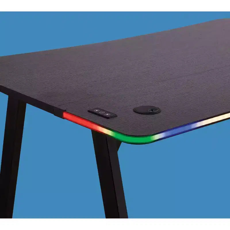 Scrivania da Gaming con Luci a LED e Supporto per Cuffie