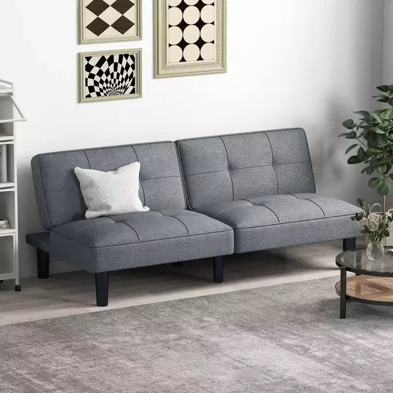 Divano Letto Futon Pieghevole Convertibile con Schienale a 6 Posizioni Regolabili
