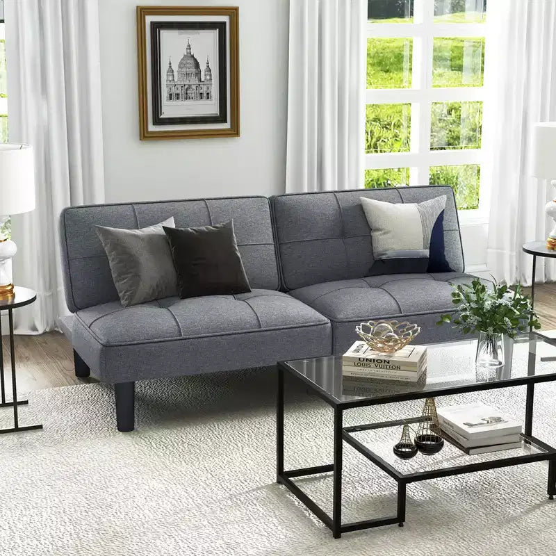 Divano Letto Futon Pieghevole Convertibile con Schienale a 6 Posizioni Regolabili