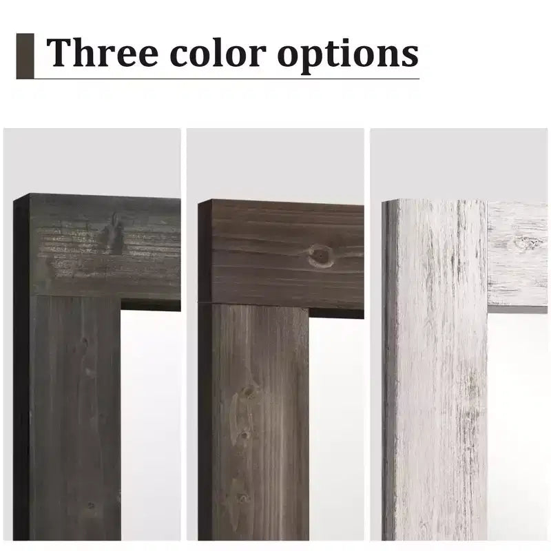 Dovelina Specchio Rettangolare in Legno con Bordo Largo da Appendere Specchio Decorativo da Parete (Set di 2)