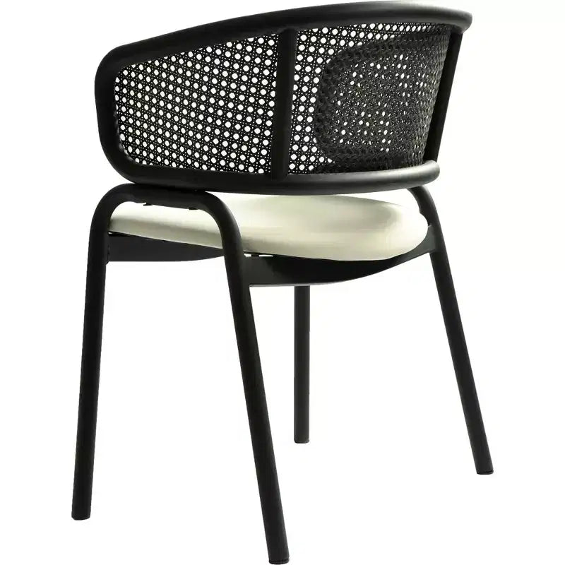 Sedia da pranzo moderna Ervilla, comoda poltrona imbottita con gambe in ferro nero, per cucina, sala da pranzo, bar, ristorante