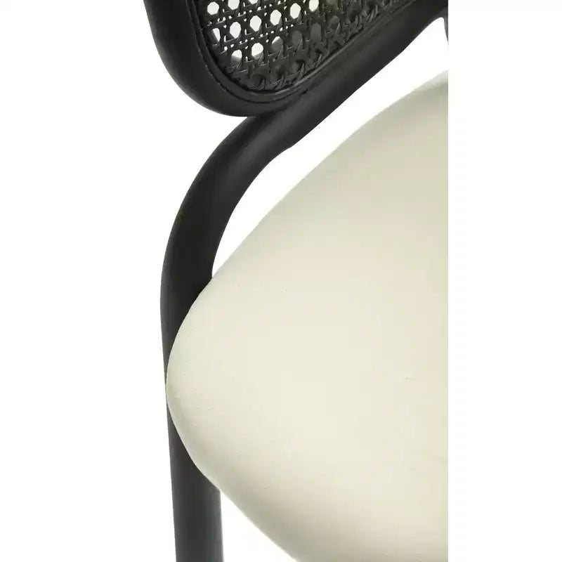 Sedia da pranzo moderna Ervilla, comoda poltrona imbottita con gambe in ferro nero, per cucina, sala da pranzo, bar, ristorante