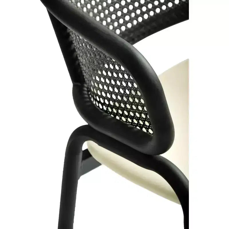 Sedia da pranzo moderna Ervilla, comoda poltrona imbottita con gambe in ferro nero, per cucina, sala da pranzo, bar, ristorante